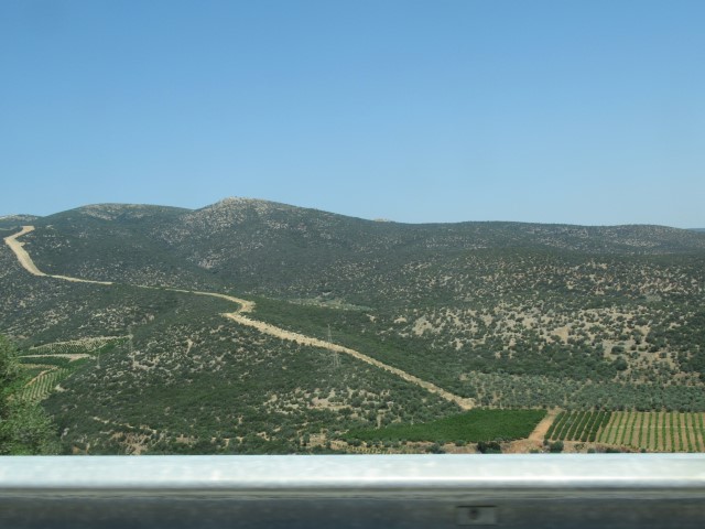 Vergezicht over de heuvels nabij Githion